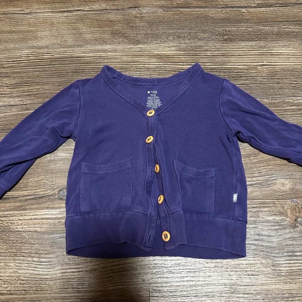 (3 for $33) Kyte Baby Eggplant Jersey Cardigan